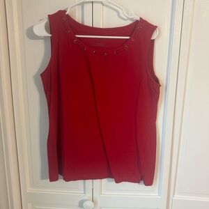 Talbots Red Tank Top with Grommet Details